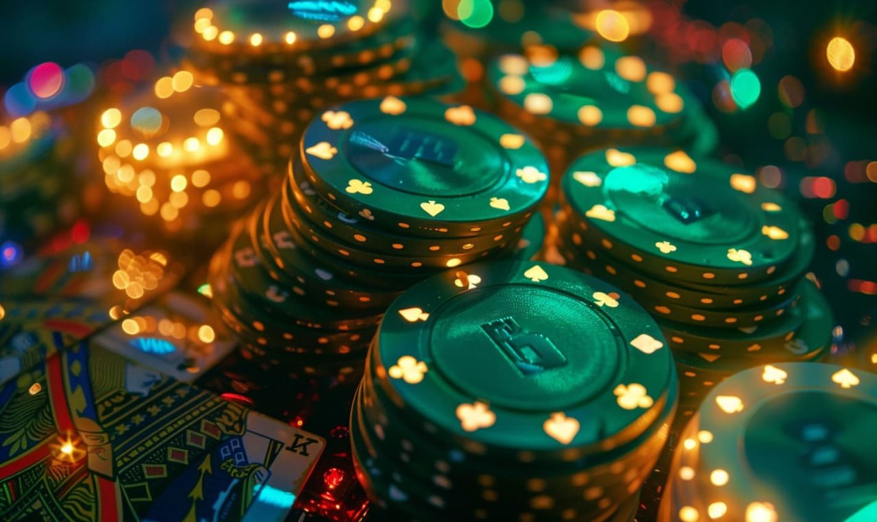 Meja live casino baccarat dengan dealer dan layar interaktif texaspoker